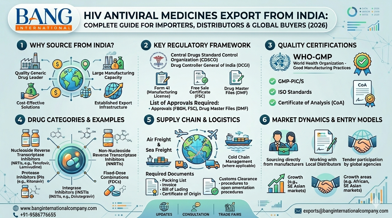 📝 HIV Antiviral Medicines Export from India: Complete Guide for Importers, Distributors & Global Buyers (2026)